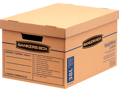 Bankers Box Umzugskartons SmoothMove Umzugsbox 47,0 x 33,5 x 27,0 cm, 10 St.
