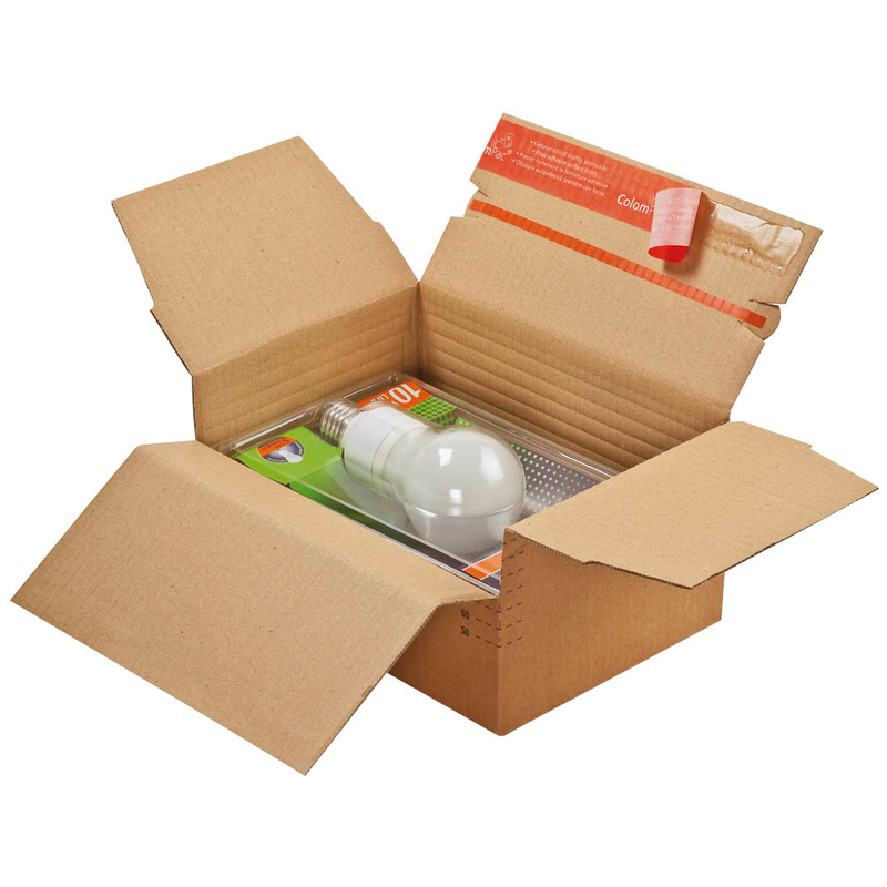 ColomPac® Versandkartons Blitzbodenkartons 23,8 x 17,0 x 6,0 - 13,0 cm, 10 St.