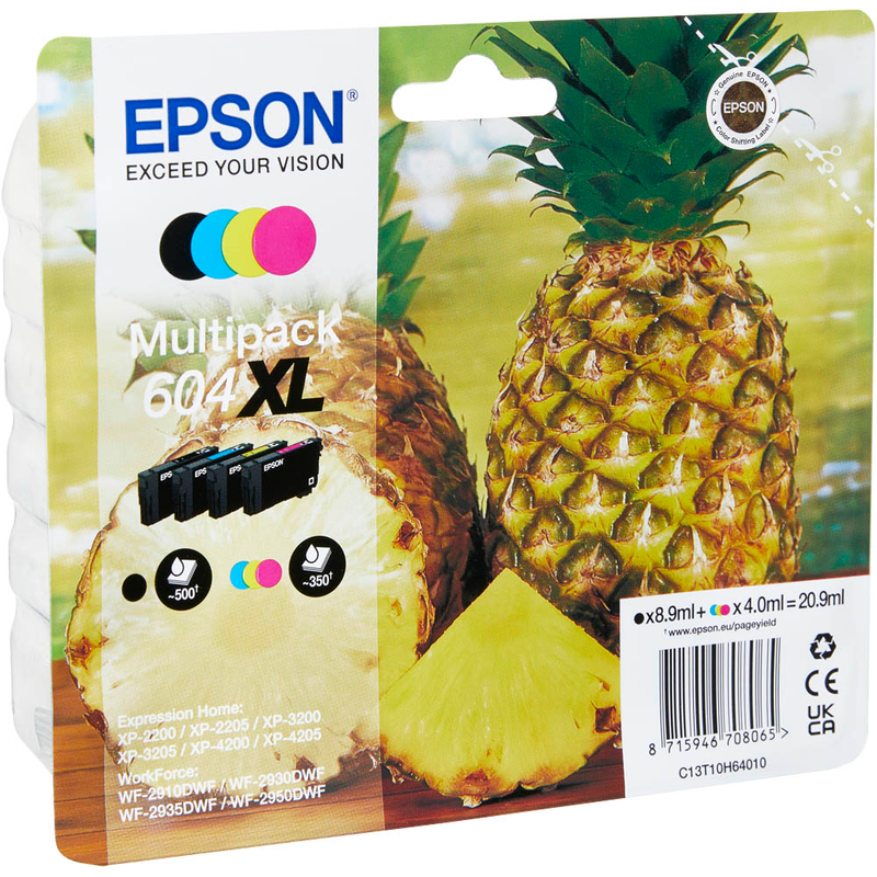 Epson Tintenpatrone gelb, magenta, schwarz, cyan (C13T10H64010, 604XL)