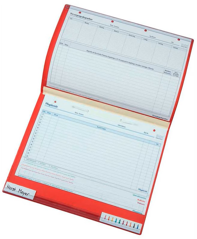BOI Patienten-Dokumentations-Hängemappe Slim Kunststoff rot DIN A4 1x kaufmännische Heftung, 1 St.