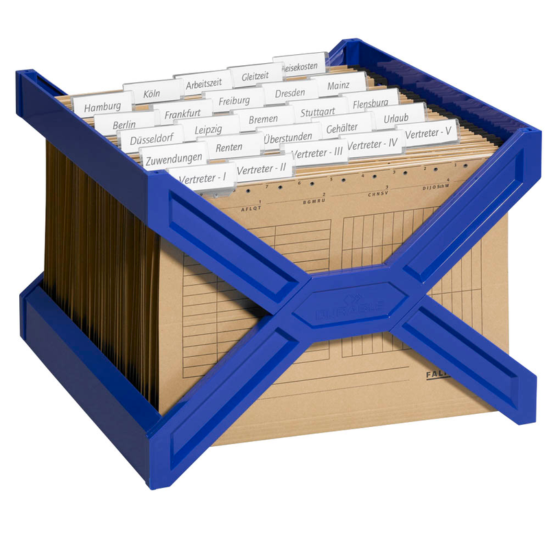 DURABLE Hängeregistraturkorb mit Mappen CARRY PLUS blau
