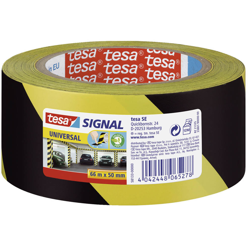 tesa Warnklebeband Signal UNIVERSAL schwarz/gelb 50,0 mm x 66,0 m 1 Rolle