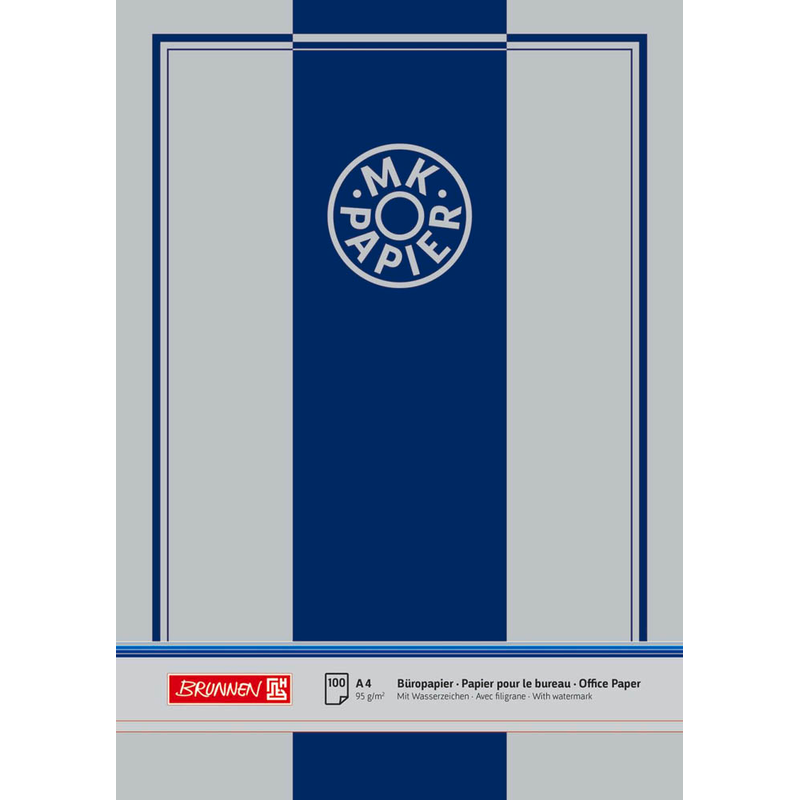 BRUNNEN Briefpapier mit Wasserzeichen MK Papier weiß DIN A4 95 g/qm 100 Blatt