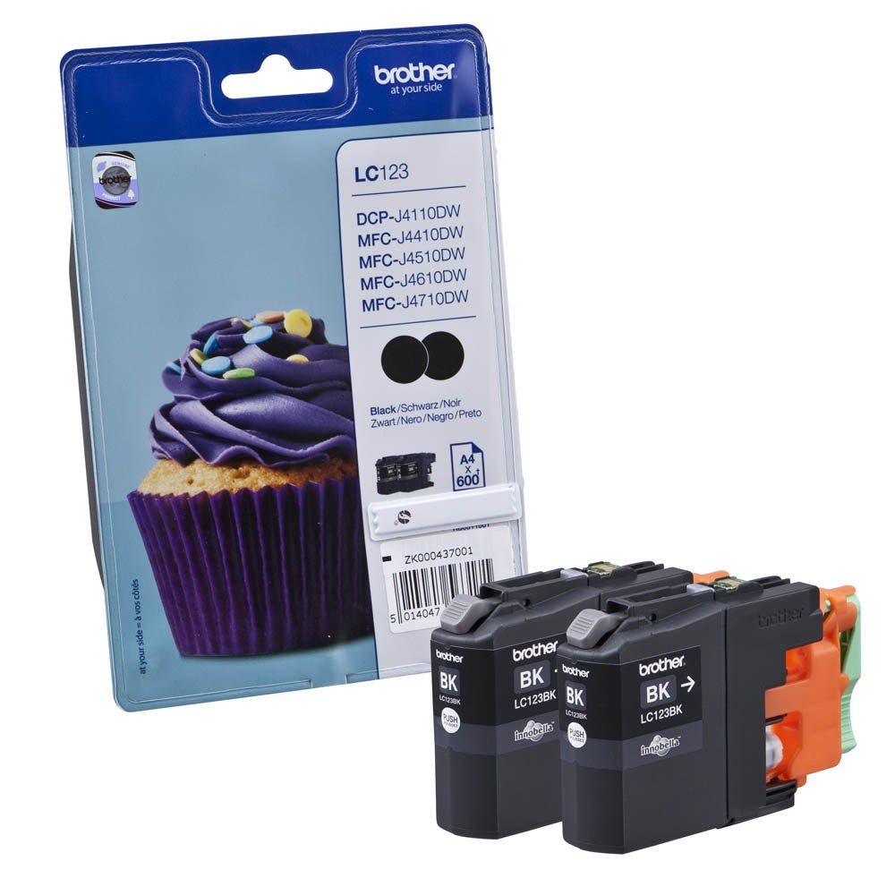 Brother Tintenpatrone 2 x schwarz (LC-123BKBP2DR)