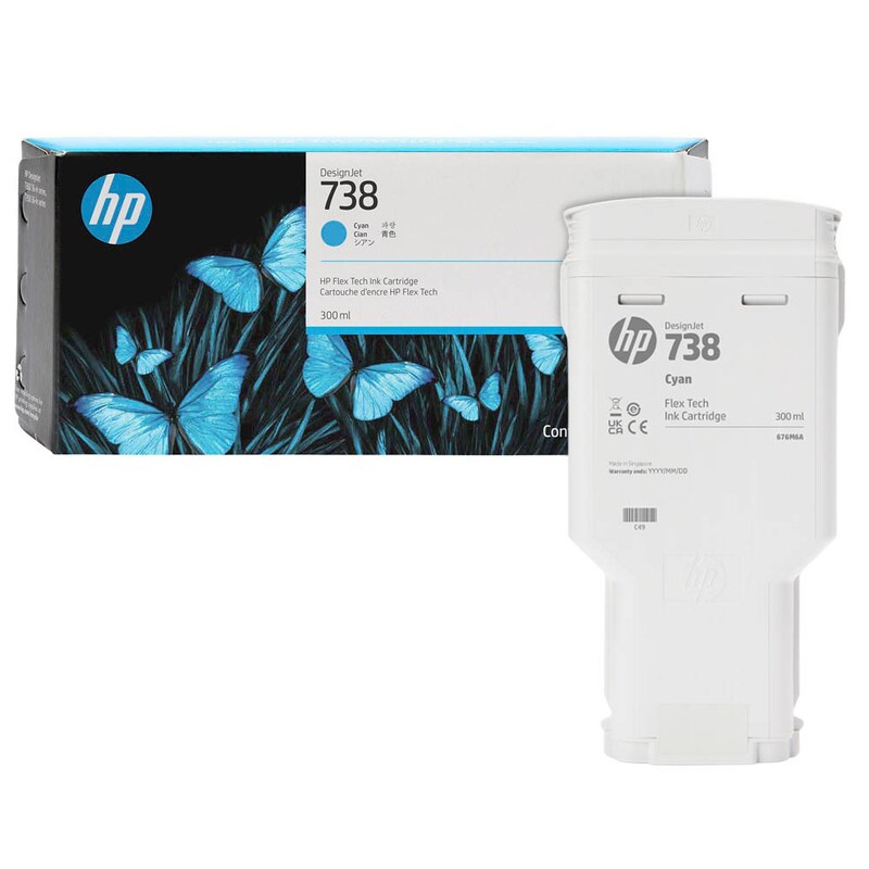 HP Tintenpatrone cyan HC (676M6A, 738)