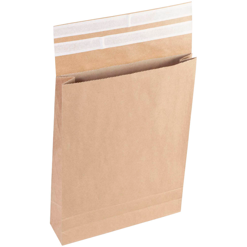 flexiPAK Faltentaschen classic Doppelfixverschluss ca. DIN B3 ohne Fenster braun mit 10,0 cm Falte, 200 St.