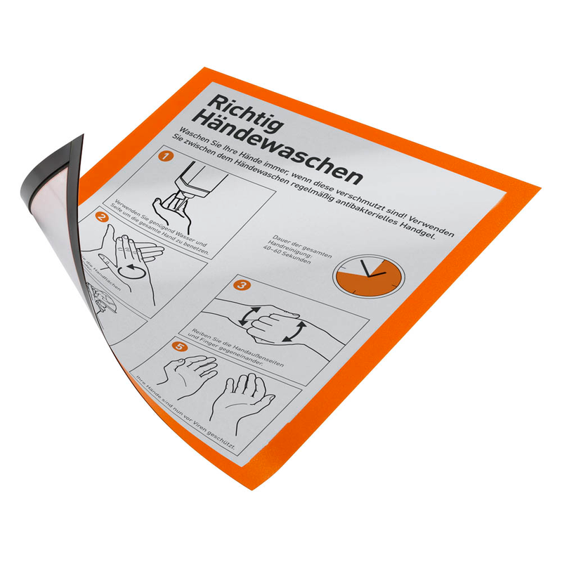 DURABLE Magnetrahmen DURAFRAME® MAGNETIC A4 orange A4, 5 St.