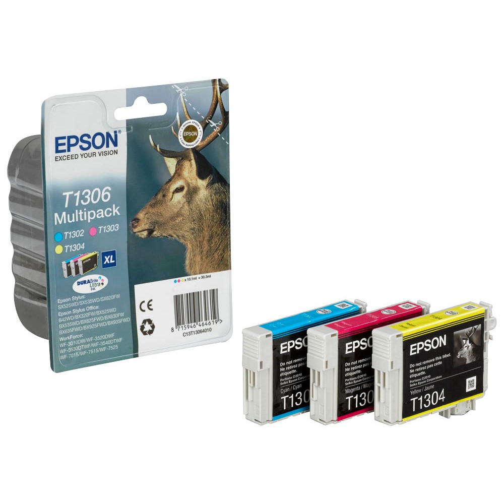 Epson Tintenpatrone gelb, magenta, cyan HC (C13T13064012, T1306)