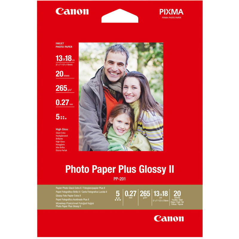 Canon Fotopapier PP-201 12,7 x 17,8 cm hochglänzend 265 g/qm 20 Blatt