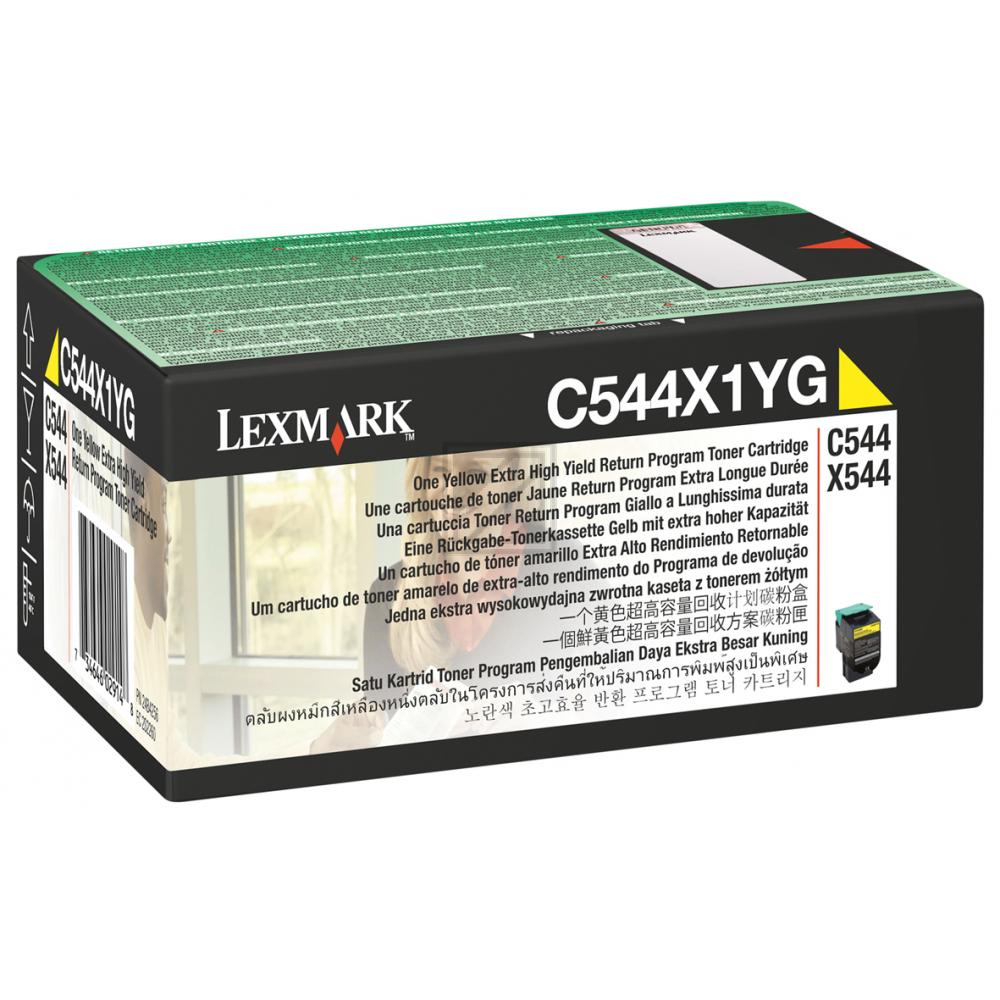 Lexmark Toner-Kit Prebate gelb HC plus (C544X1YG)