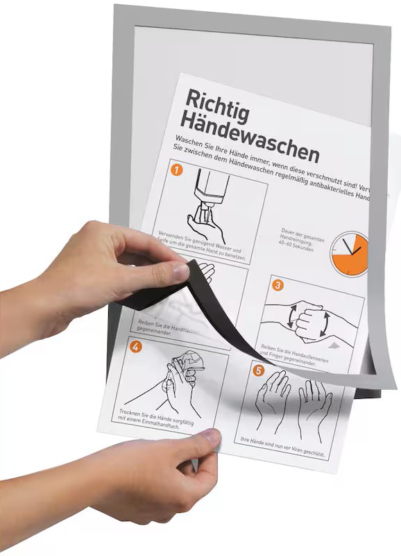 DURABLE Magnetrahmen DURAFRAME® MAGNETIC A4 silber A4, 5 St.