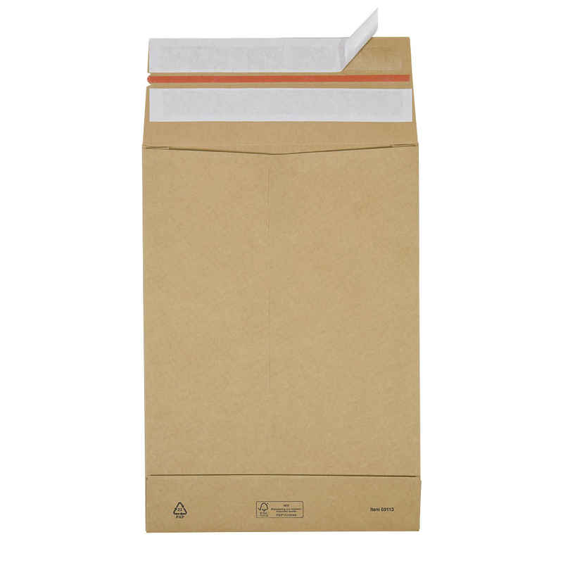 BONG Faltentaschen e-Green ca. DIN B4 ohne Fenster braun mit 5,0 cm Falte, 250 St.