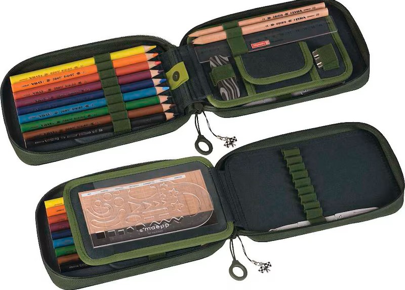 BRUNNEN Federmäppchen befüllt s'maepp Fast Wheels grün/hellgrün 16-teilig, 20,0 x 4,5 cm