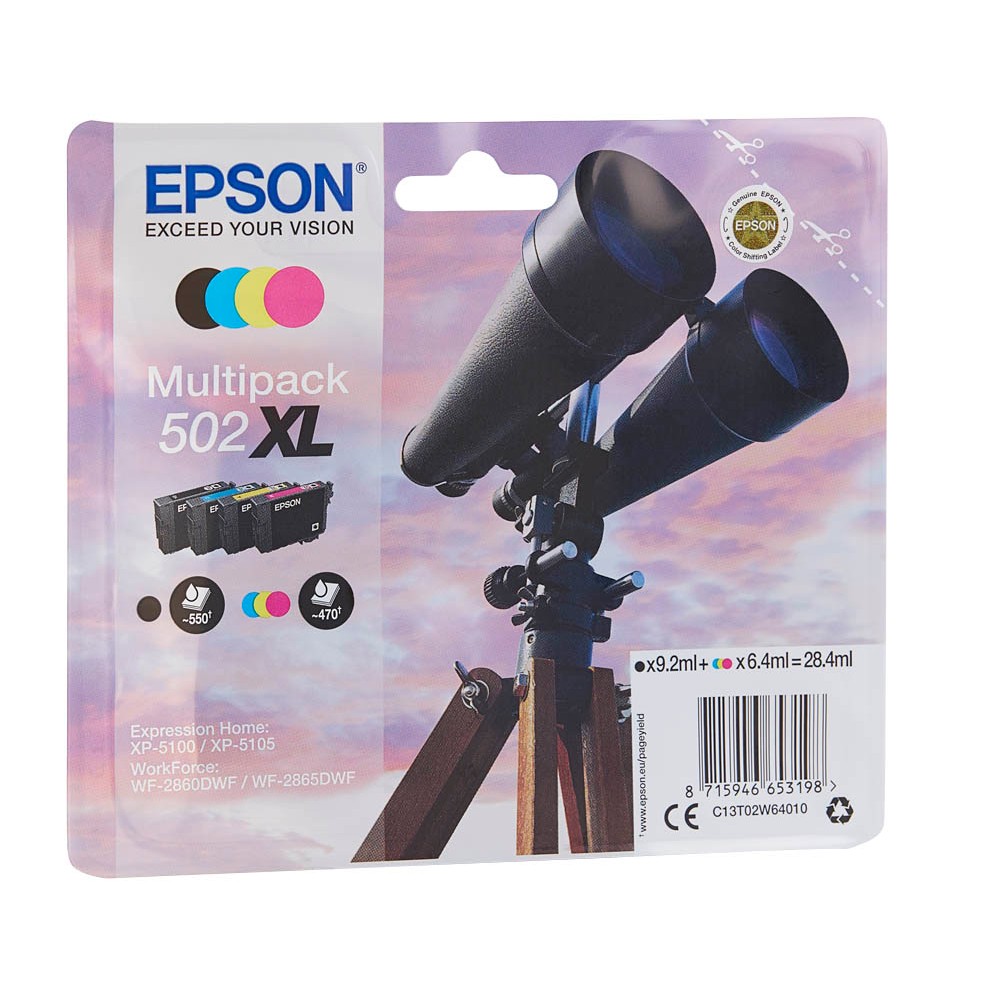 Epson 502 XL / C13T02W64010 Tinten Multipack CMYK (4er Set)