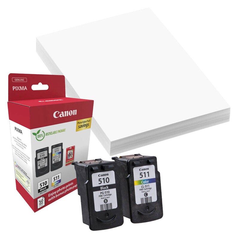 2970B017 CANON PG510+CL511 Pixma MP Tinte+Fotopapier (2) blk-col w/o SEC