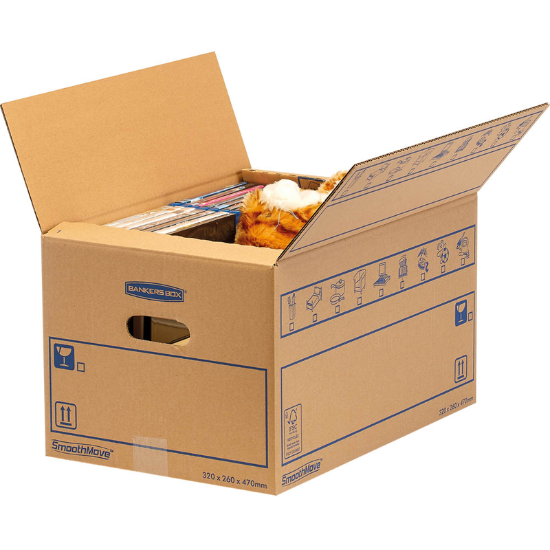 Bankers Box Umzugskartons SmoothMove Standard 47,5 x 32,5 x 27,0 cm, 10 St.