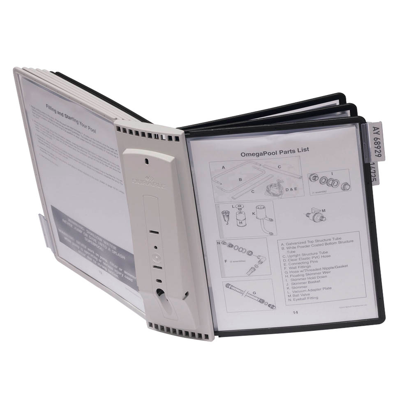 DURABLE Sichttafelsystem SHERPA Display System Wall 10 563122 DIN A4 farbsortiert mit 10 St. Sichttafeln, 1 St.