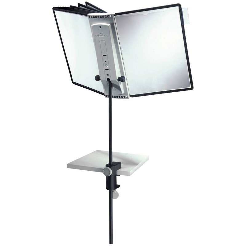 DURABLE Sichttafelsystem SHERPA® Display System desk clamp 10 581800 DIN A4 schwarz mit 10 St. Sichttafeln, 1 St.