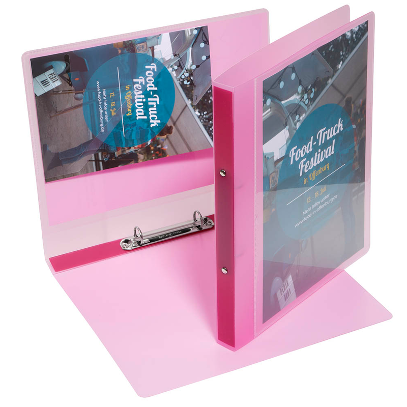 EICHNER Präsentationsringbuch 4-Ringe rot-transparent 2,5 cm DIN A4, 1 St.