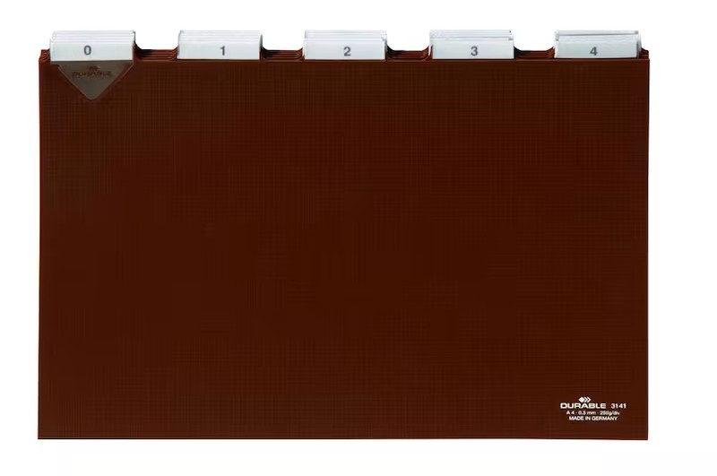 DURABLE Karteikartenregister A-Z, blanko, Jan.-Dez., 0-31 braun