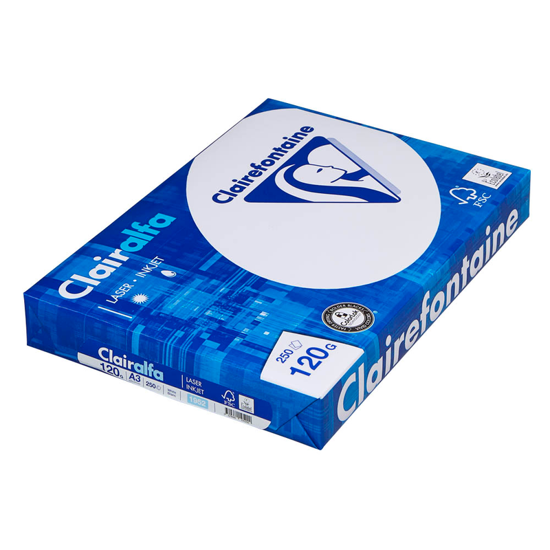 Clairefontaine Kopierpapier Clairalfa DIN A3 120 g/qm 250 Blatt