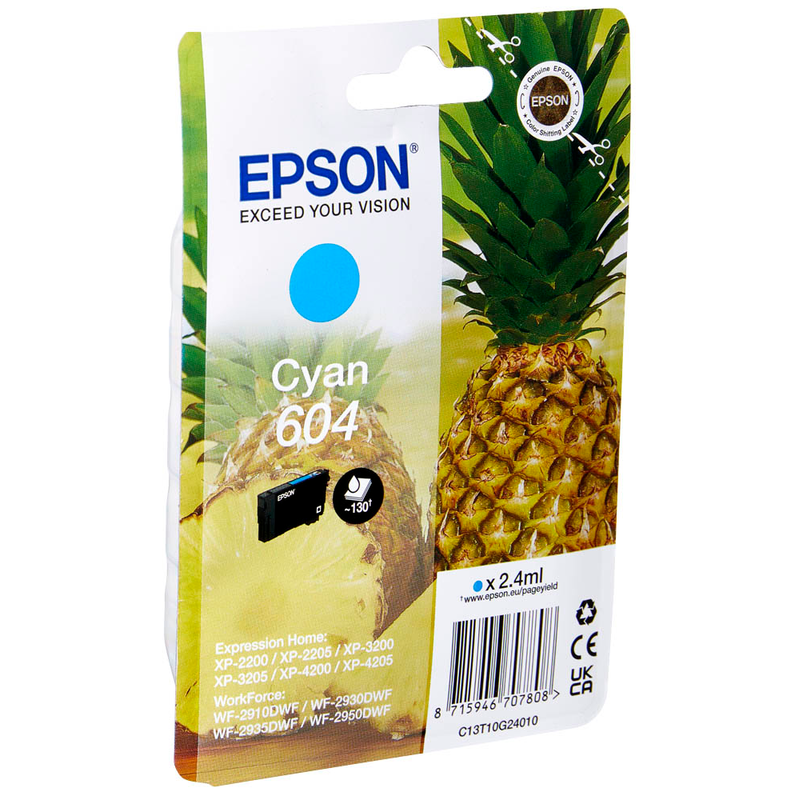 Epson Tintenpatrone cyan SC (C13T10G24010, 604)