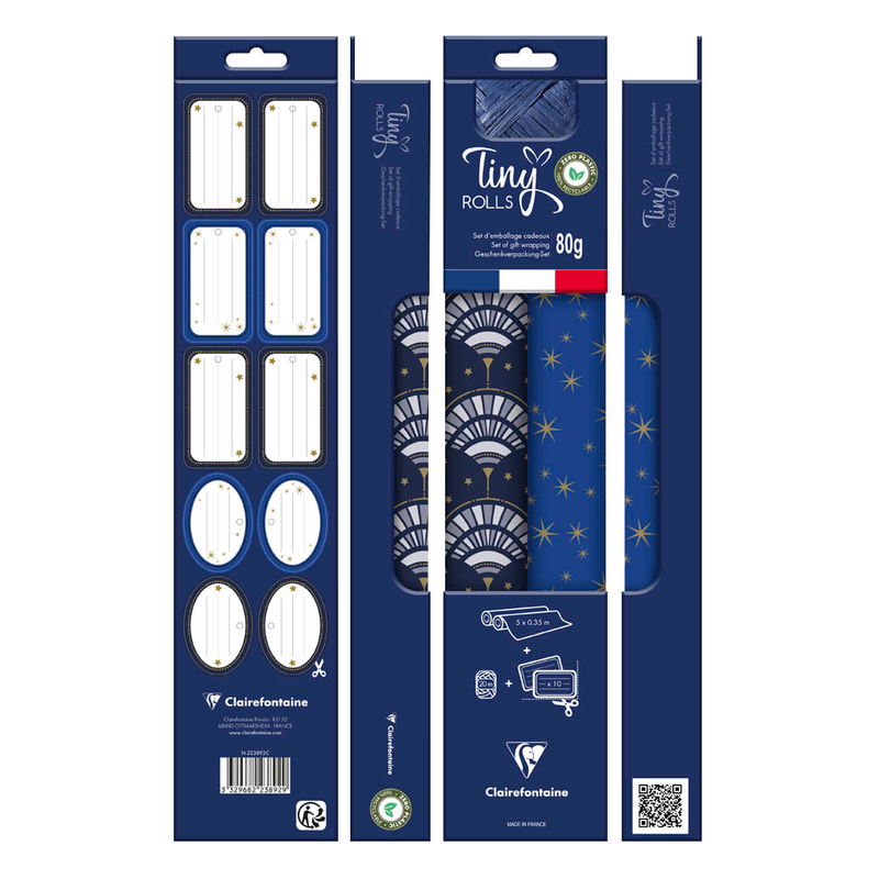 Clairefontaine Geschenkpapier Set Tiny Rolls mehrfarbig, 5,0 m