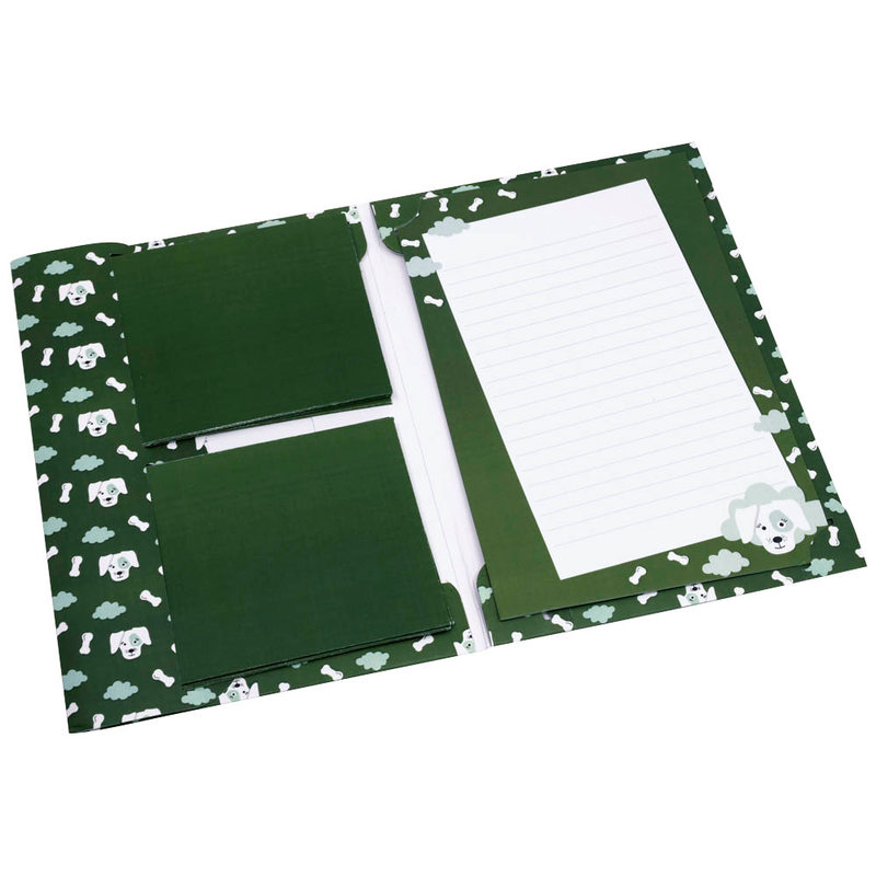 artoz Briefpapier mit Briefhüllen Hund olivgrün ca. DIN A5 80 g/qm 1 Pack