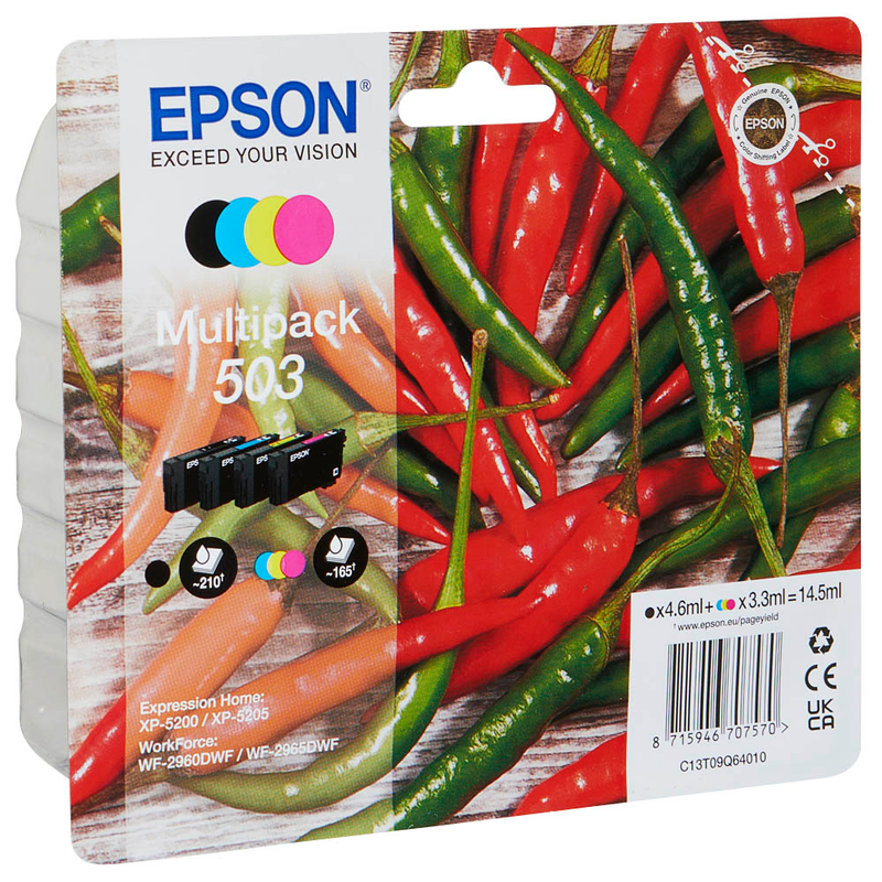 Epson Tintenpatrone gelb, magenta, schwarz, cyan SC (C13T09Q64010, 503)