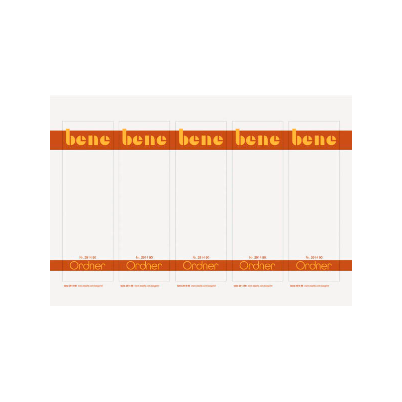 bene Einsteck-Rückenschilder weiß für 8,0 cm Rückenbreite, 50 St.