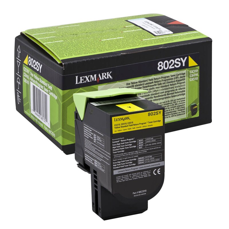 Lexmark Toner-Kit Return gelb HC (80C2SY0, 802SY)
