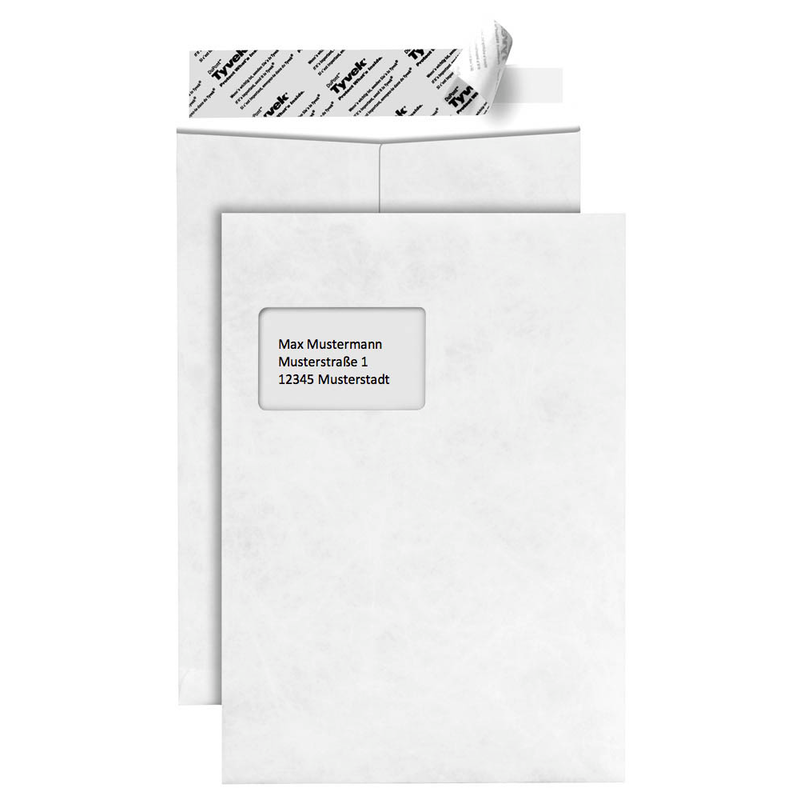 BONG Versandtaschen Tyvek® Pocket DIN C4 mit Fenster weiß 20 St.