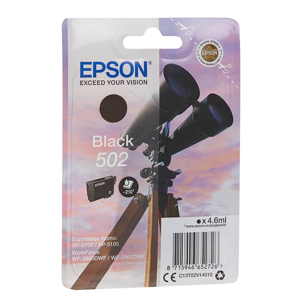 Epson 502  / C13T02V14010 Tinte Black