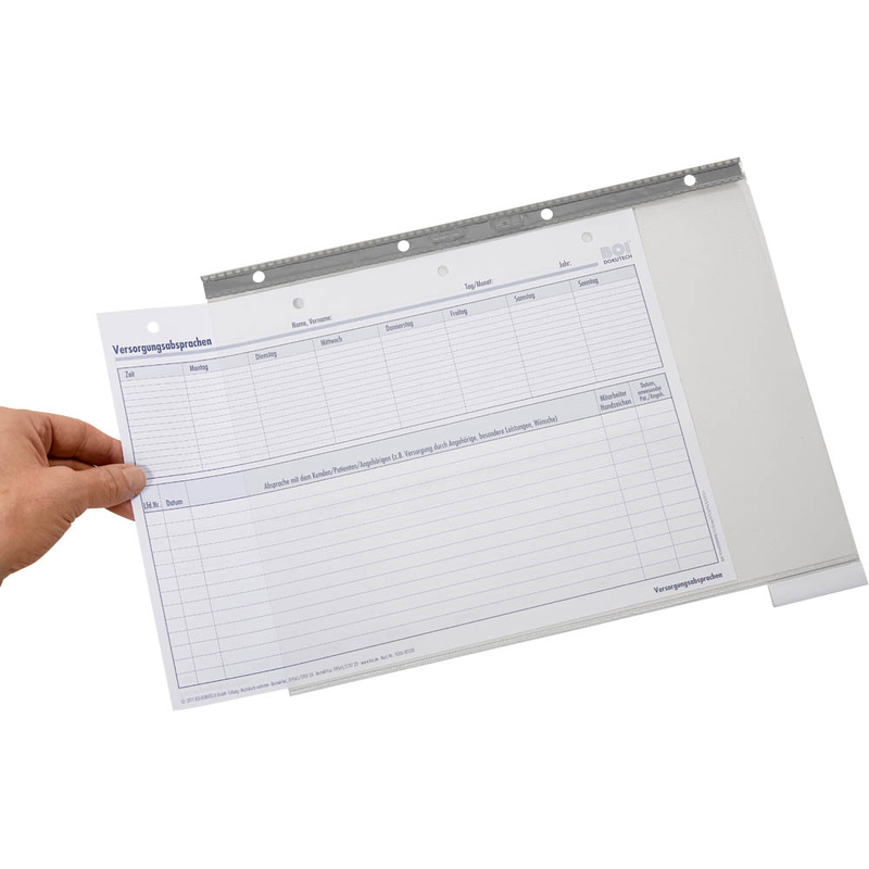 BOI Organisationshüllen DIN A4 transparent genarbt, 6 St.