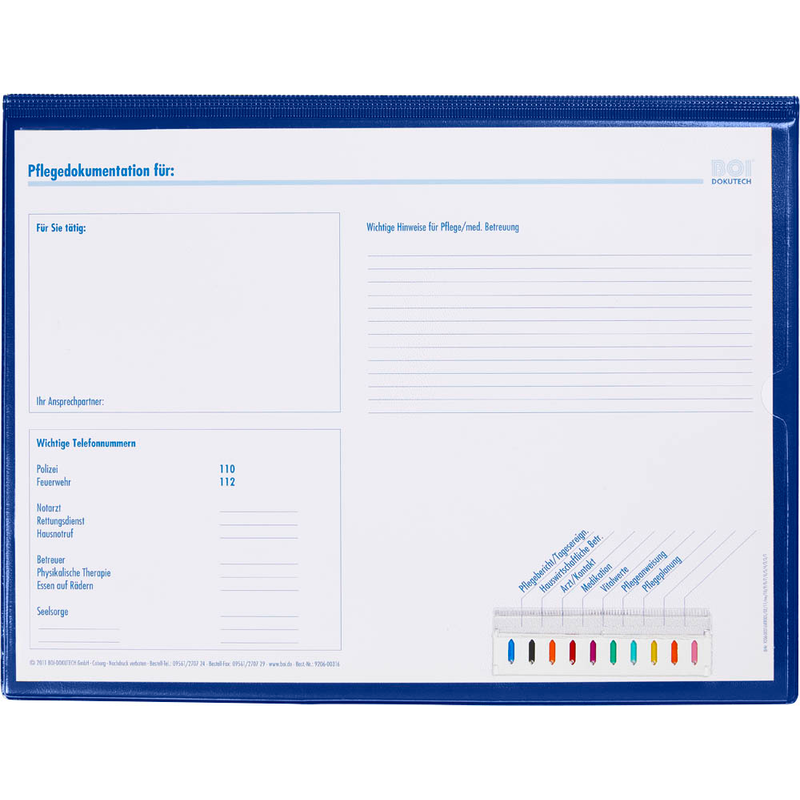 BOI Patienten-Dokumentationsmappe Professional-Line DIN A4 quer blau, 1 St.