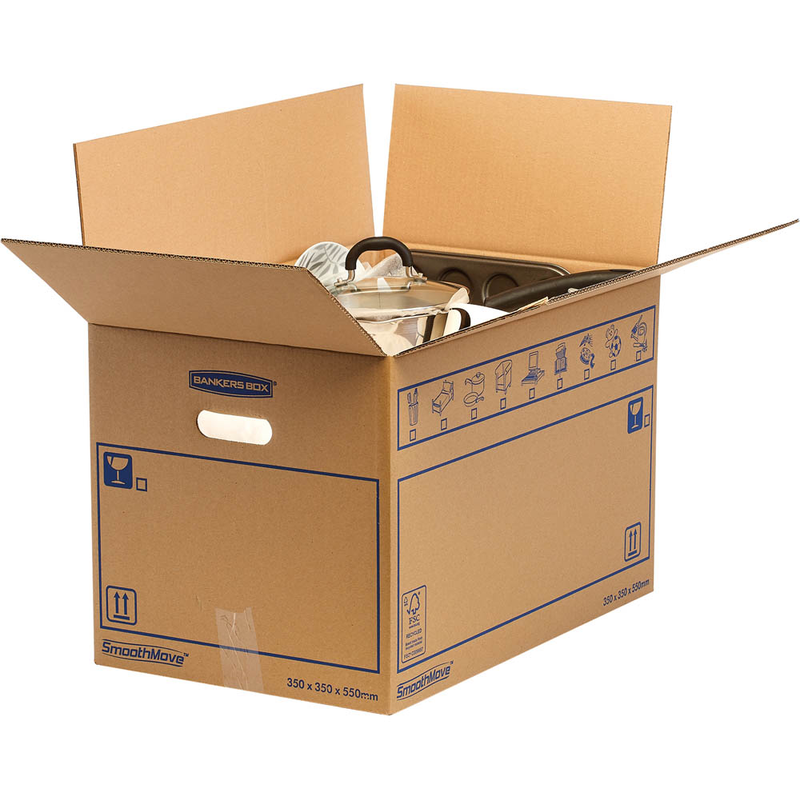 Bankers Box Umzugskartons SmoothMove Standard 55,5 x 35,5 x 36,0 cm, 10 St.