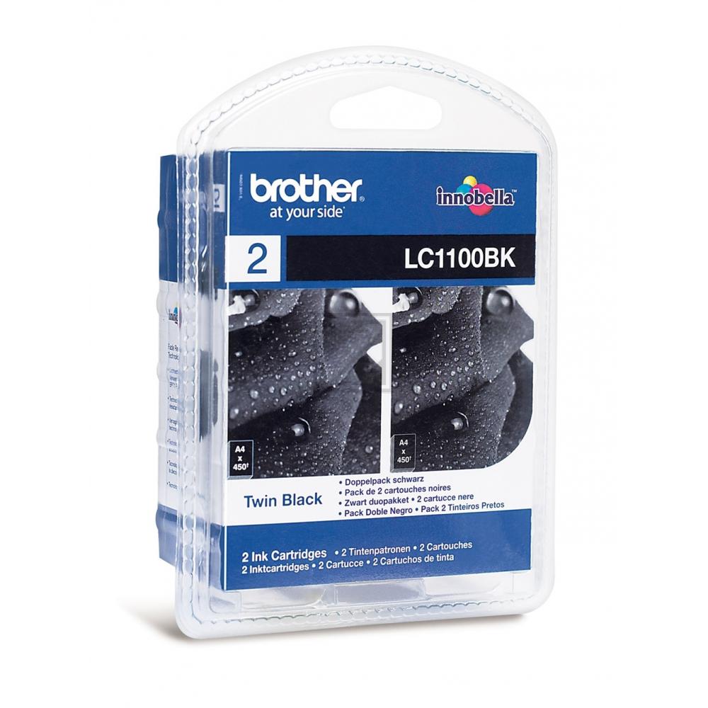 Brother Tintenpatrone 2 x schwarz (LC-1100BKBP2DR)