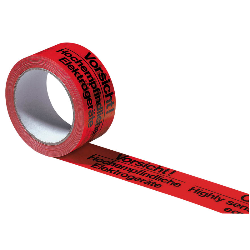 SUPRA Warnklebeband Vorsicht! Hochempfindliche Elektrogeräte rot/schwarz 50,0 mm x 66,0 m 1 Rolle