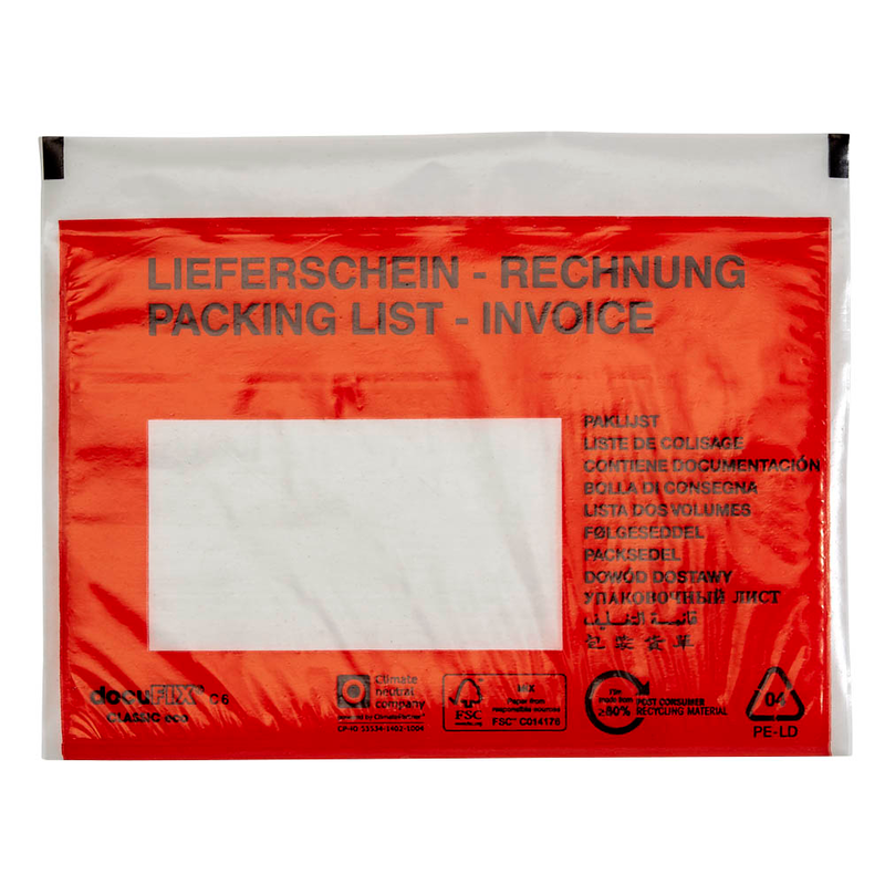 docuFIX® CLASSIC Lieferscheintaschen eco Kunststoff DIN C6 1.000 St.