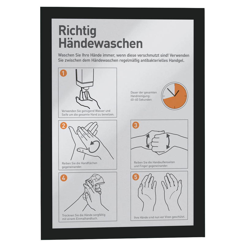 DURABLE Magnetrahmen DURAFRAME® MAGNETIC A4 schwarz A4, 5 St.