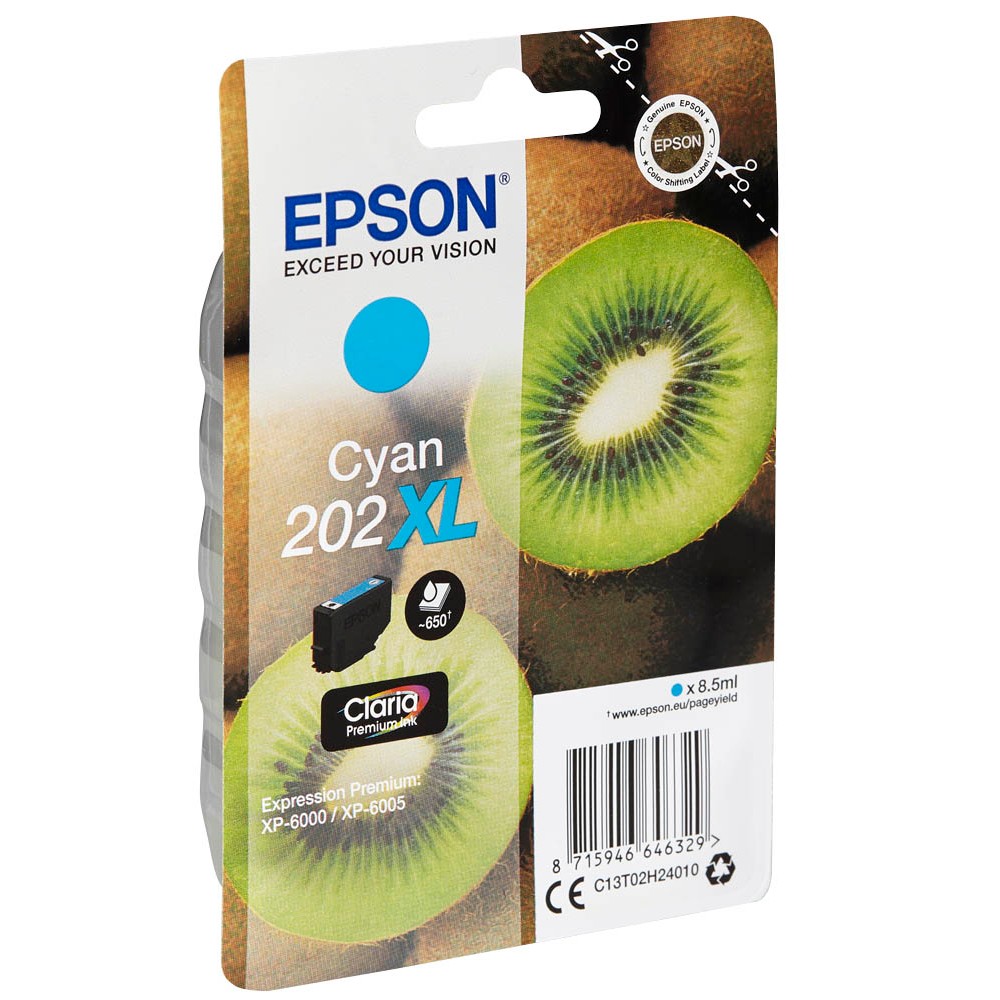 Epson Tintenpatrone cyan HC (C13T02H24010, 202XL)