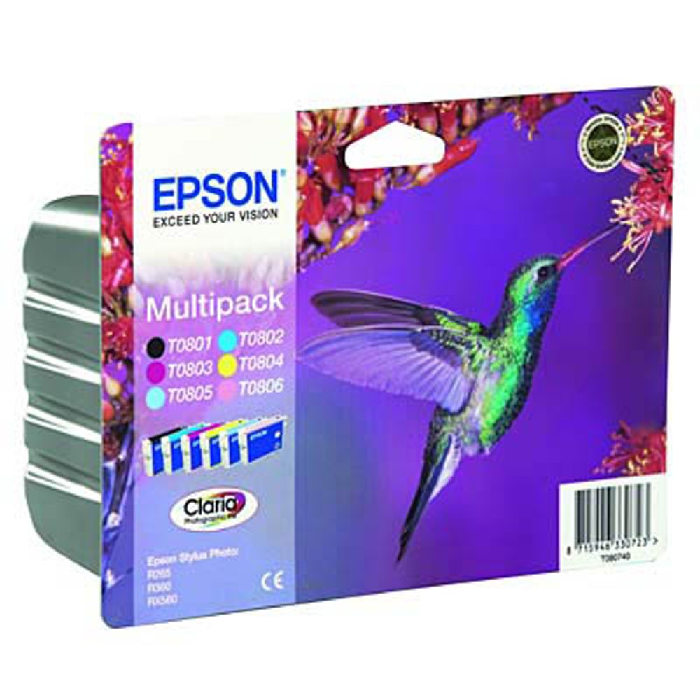 Epson Tintenpatrone gelb, cyan light, magenta light, magenta, schwarz, cyan (C13T08074011, T0807)