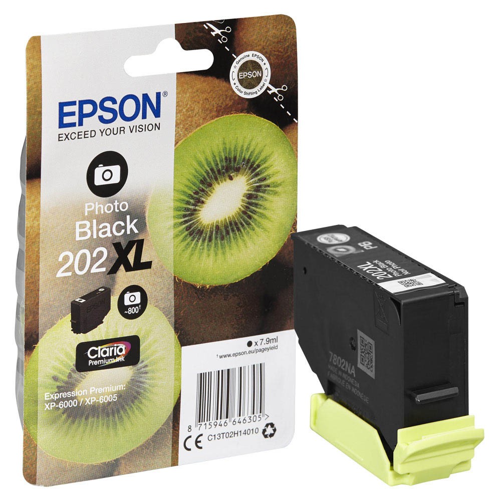 Epson Tintenpatrone schwarz photo HC (C13T02H14010, 202XL)