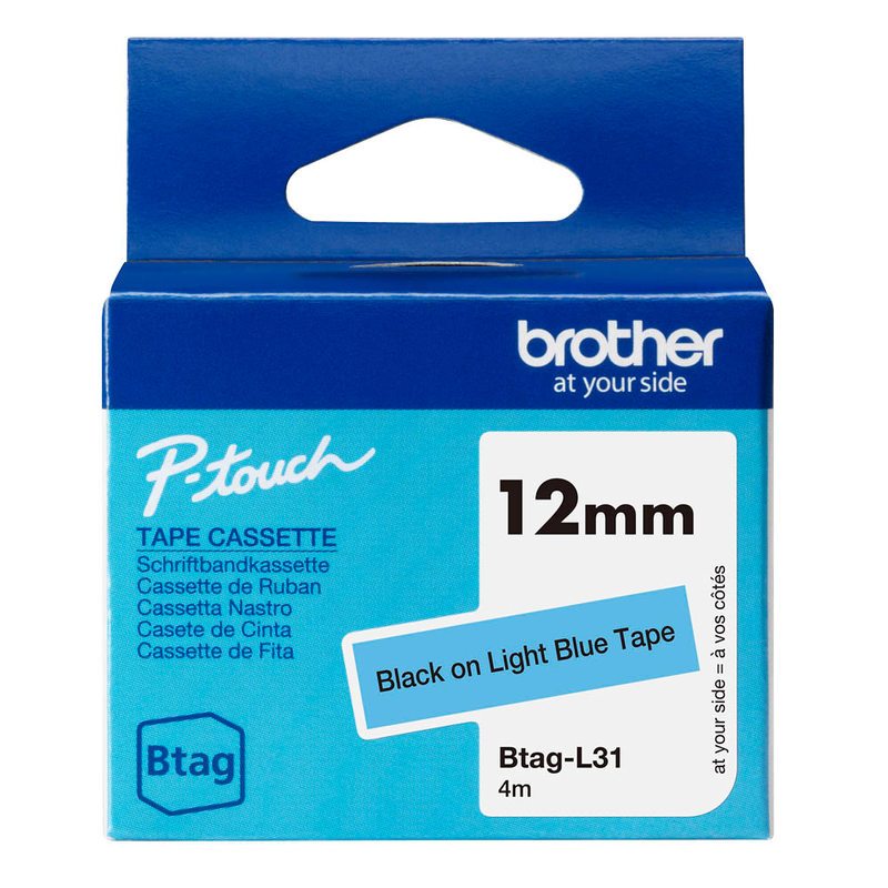 Brother Schriftband Btag BTAGL31, 12 mm, schwarz auf blau, 1 St.