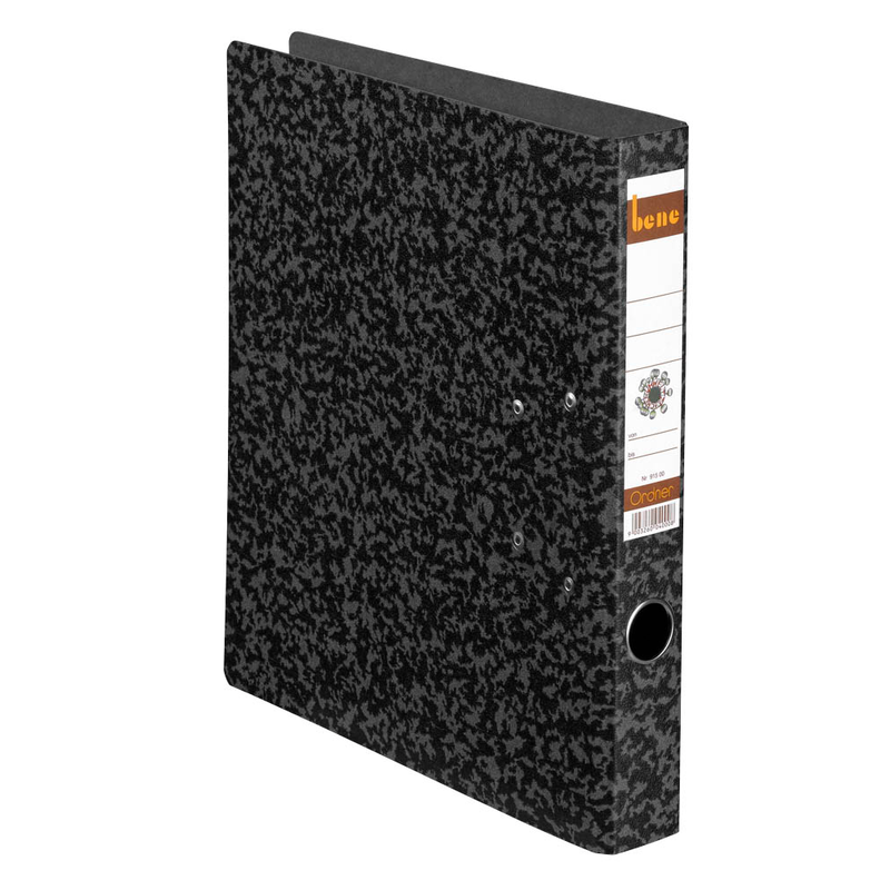 bene Hartpappe Ordner schwarz marmoriert Karton 4,5 cm DIN A4, 1 St.