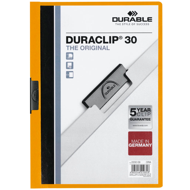 DURABLE Klemmhefter DURACLIP orange, 25 St.