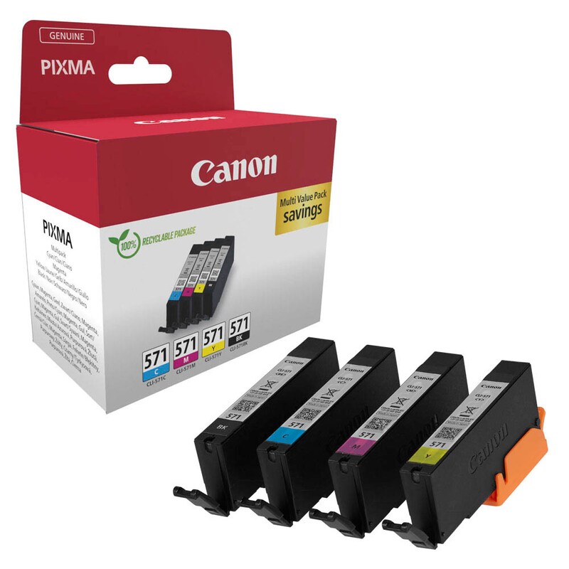 0386C008 CANON CLI571 Pixma MG Tinte (4) 4color w/o SEC Cardboard 4x7ml
