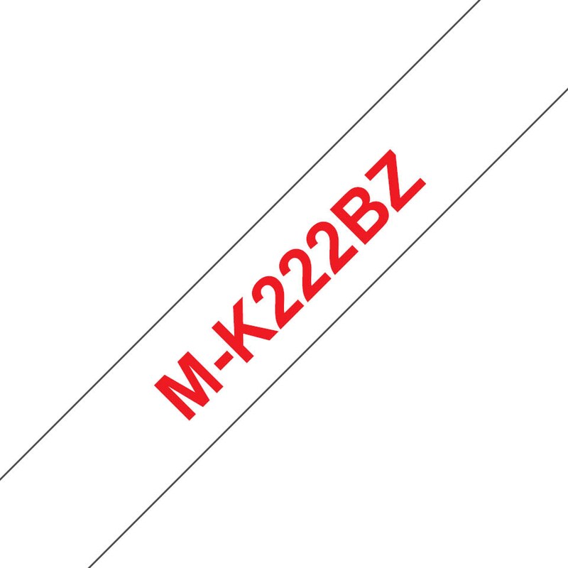 Brother Schriftband M-K M-K222 MK222BZ, 9 mm, rot auf weiß, 1 St.