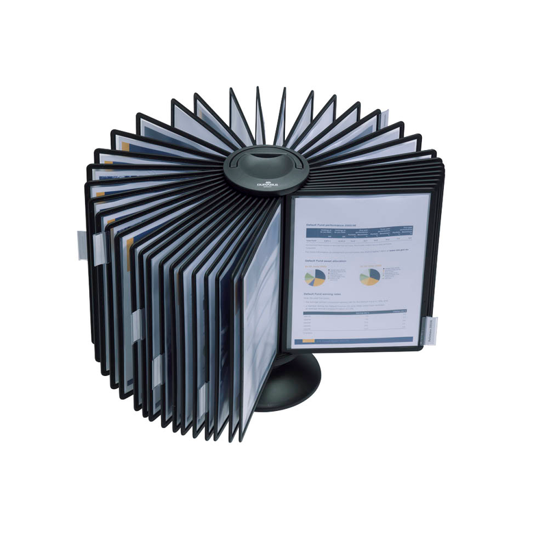 DURABLE Sichttafelsystem SHERPA® Display System carousel 40 563301 DIN A4 schwarz mit 40 St. Sichttafeln, 1 St.